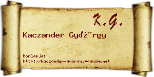 Kaczander György névjegykártya