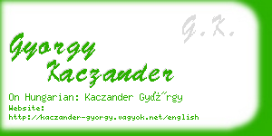 gyorgy kaczander business card
